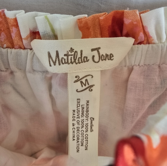 Matilda Jane Floral Sleeveless Red & White Teired Dress Sz M - Picture 8 of 14